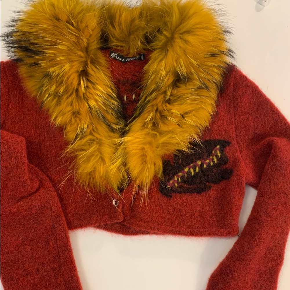 Tricot Chic crop mohair sweater
